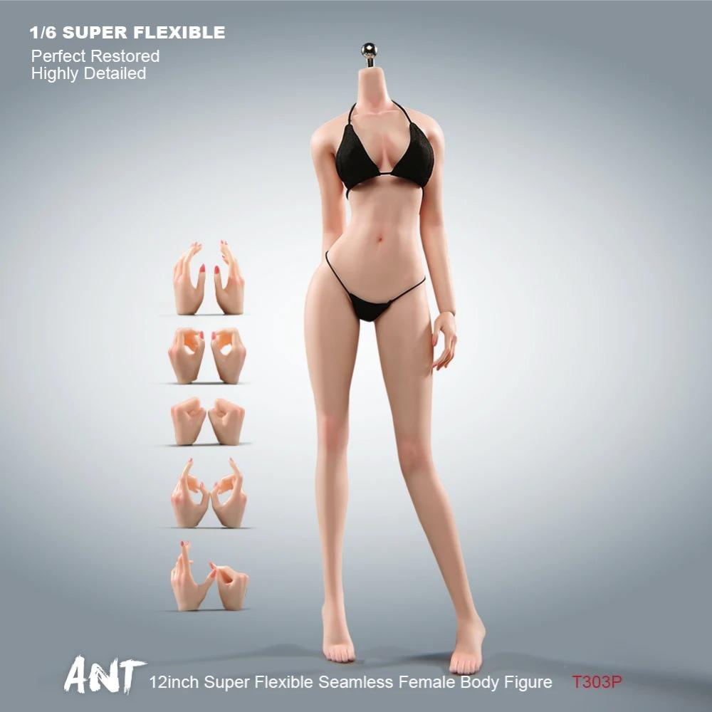ANT T303 1/6 Scale Big Breast Makeup Physiological Details Super Flexible Female Seamless Body 12'' Soldier Action Figure Dolls