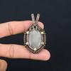 Silver Sheen Obsidian Gemstone Pure Copper Wire Wrapped Handmade Pendant Jewelry