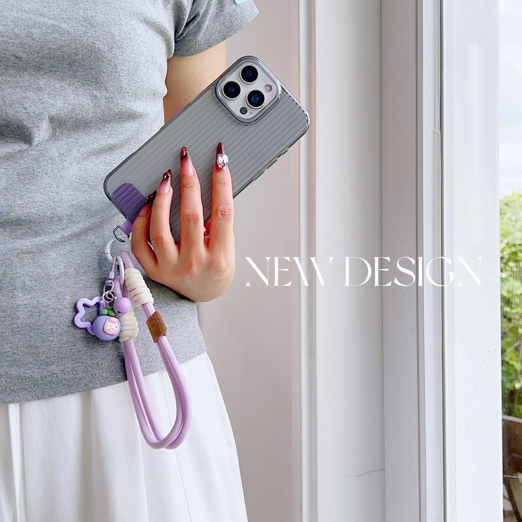 Universal Braided Mobile Phone Lanyard For iPhone 17 ProMax Cartoon Doll And Star Hanging Chain Ring Cord with Patch Wrist Strap