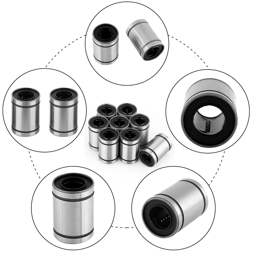 8pcs LM10UU 10mm Linear Motion Ball Bearing Bushing for 3D Printer CNC Parts
