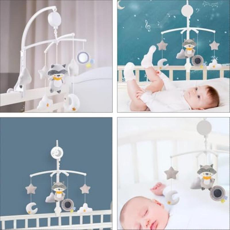 Baby Crib Mobile - Portable Hanging Toys with Animal Figures for Newborns, Nursery, Stroller, Bedroom & Outdoor
