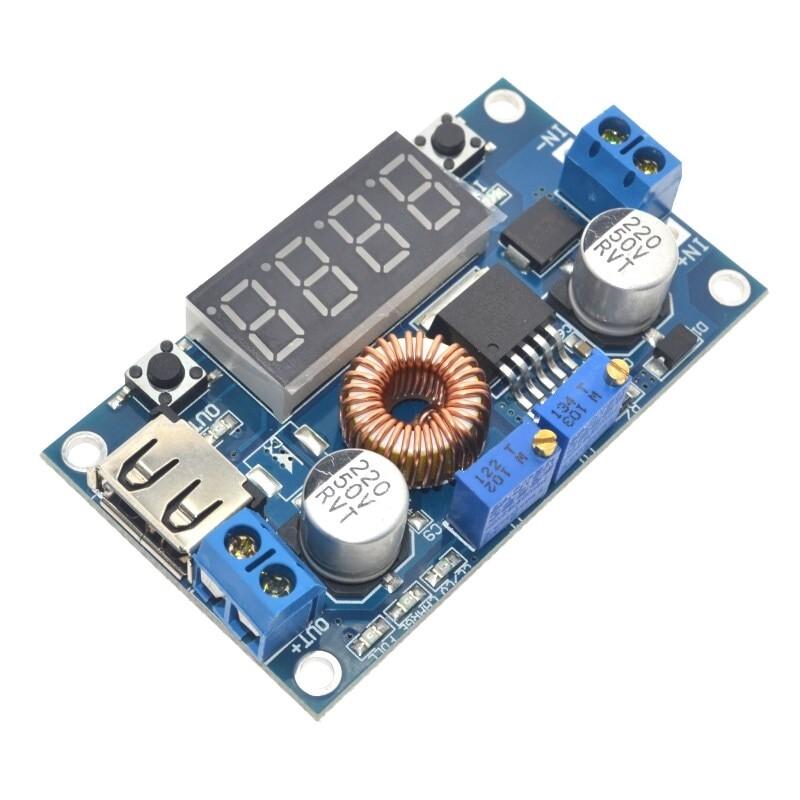 DC-DC 5A Digital LED Drive Lithum Battery Charger Module CC/CV USB Step Down Buck Converter With Voltmeter Ammeter