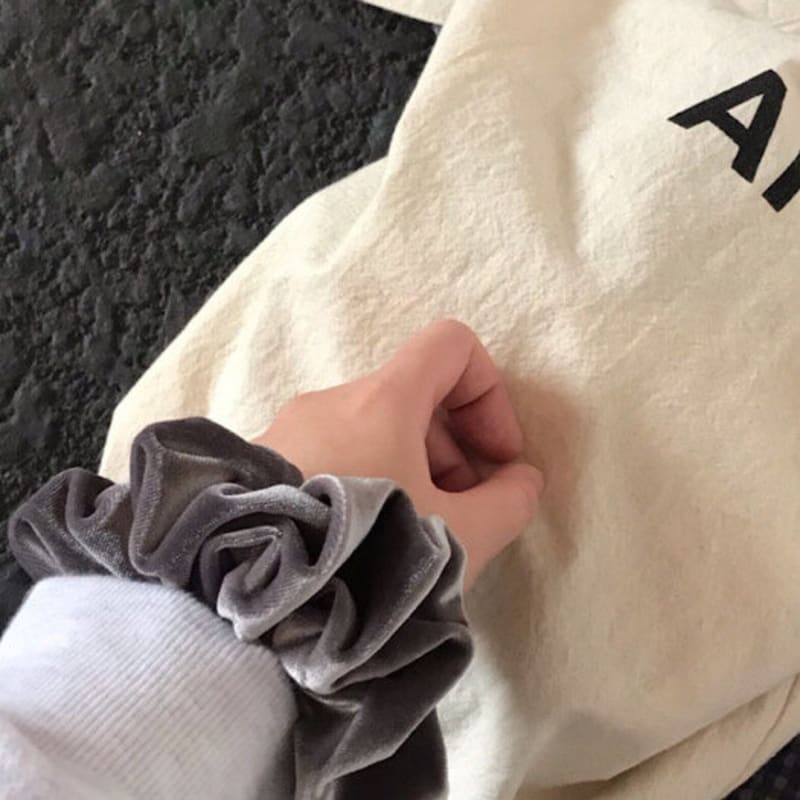 Oar Vintage Velvet Volume Scrunchie[Charcoal]