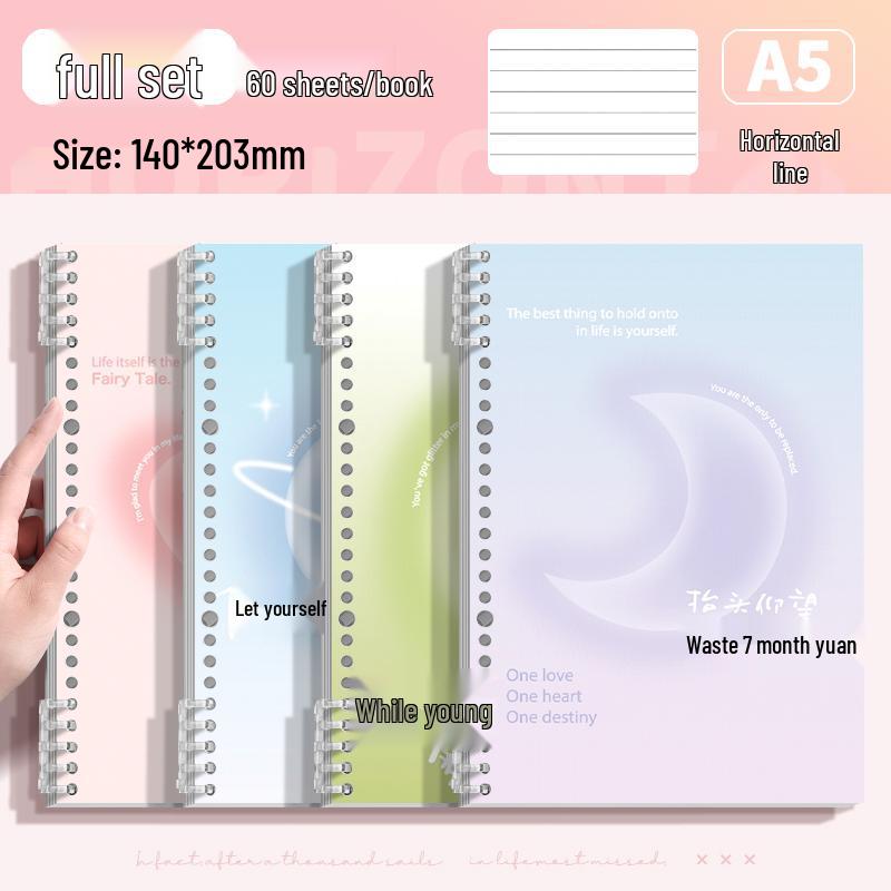 Comfortable Loose-Leaf Student Notebook – Gentle Literary Style, Removable Pages, Hand-Friendly Design