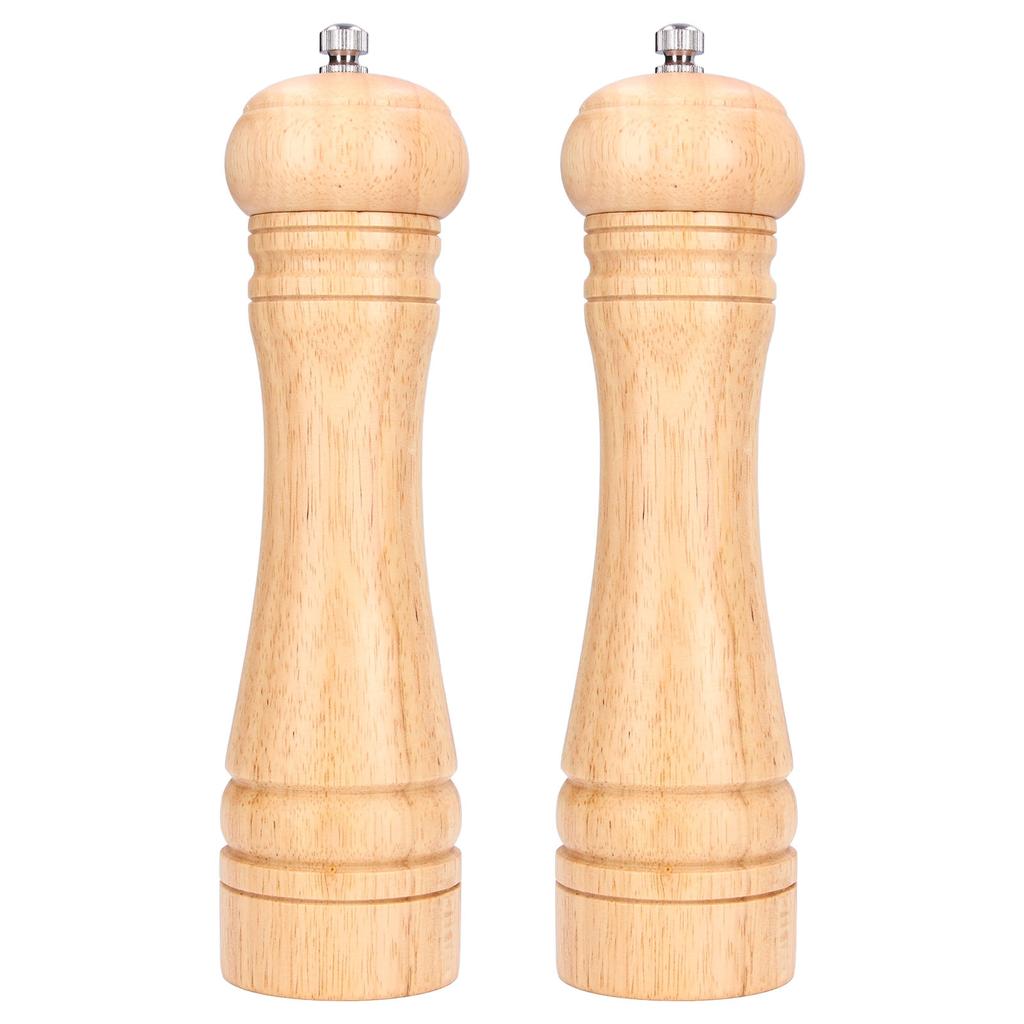 2pcs Wood Salt and Pepper Grinder   Coarseness Wooden Pepper Shaker for Kitchen Seasoning