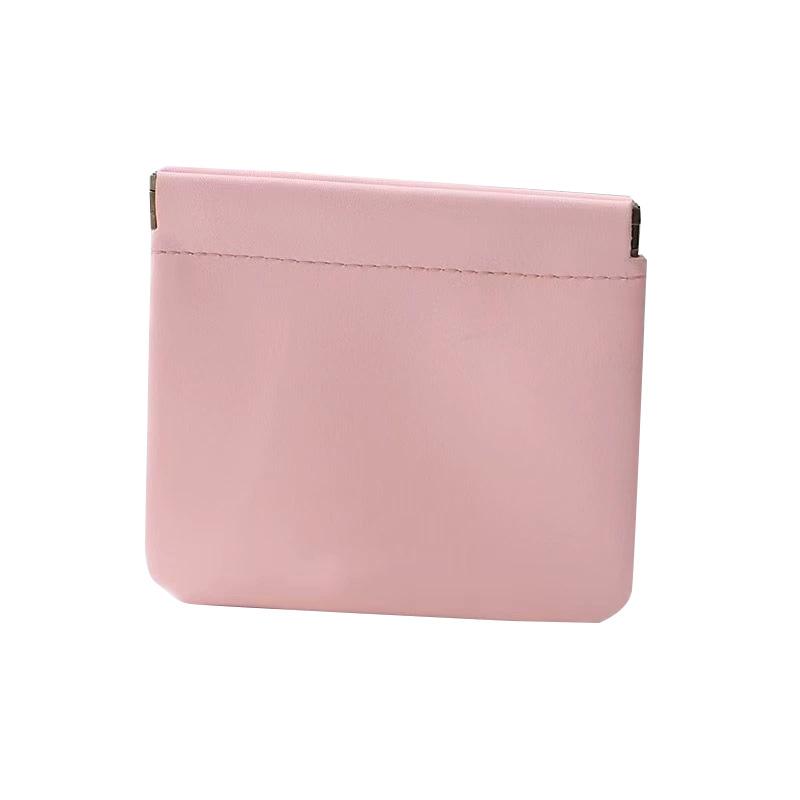 

1 шт. Автоматическое закрытие Многофункциональный ПУ Мини Эластичный лист Портативный Водонепроницаемый Кошелек Сумка для ювелирных изделий Модная линия для зарядки наушников розовый