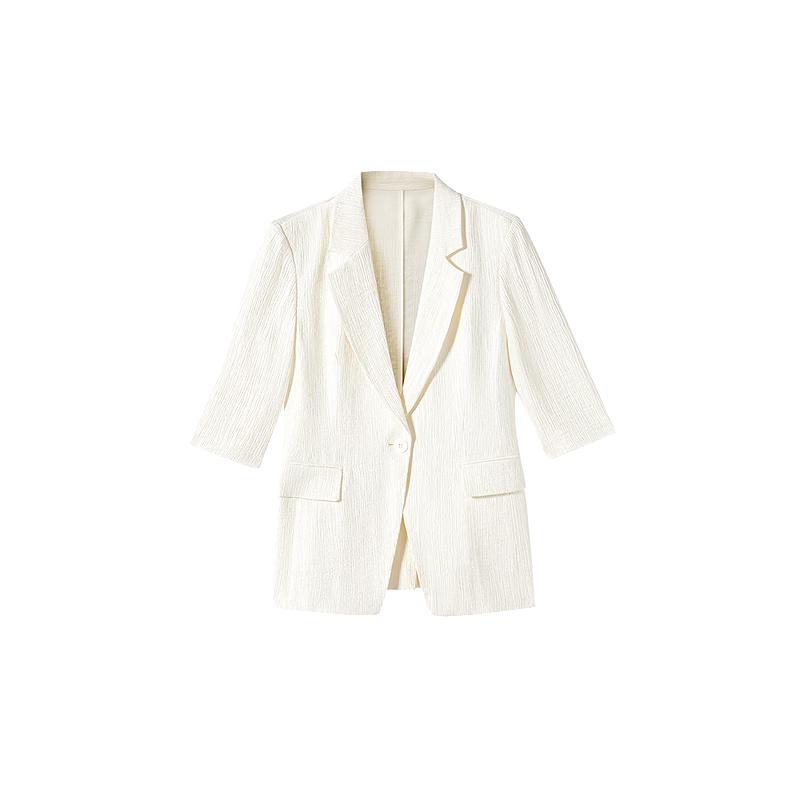 

LANGZI Old Money Style Pleated Blazer L