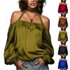 Modisches locker sitzendes schulterfreies Satin-Top für Damen