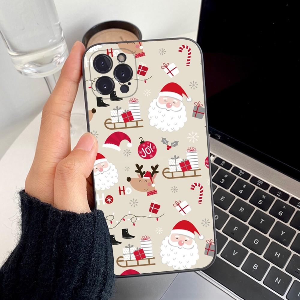 Weihnachts-Cartoon-Neujahrs-Handyhülle Für iPhone 15 14 11 12 13 Mini Pro XS Max Hülle 6 7 8 Plus X XR SE 2020 Funda Schale