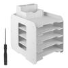 Document Storage Case, A4 Size Compatible, Desktop Organization, 5-Tier Compartment, Open Rack, Horizontal, for Home or Office