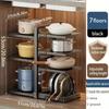 Kitchen Under Sink Pot Holder Stainless Steel Multi-Layer Frying Pan Rice Cooker Storage Rack Seasoning Bottle Debris Organizer
