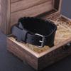 Charm Wide Leather Bracelet Men Punk Braided Rope Alloy Cuff Bangle Male Wristband Viking Bracelet Mens Jewelry with Wood Box
