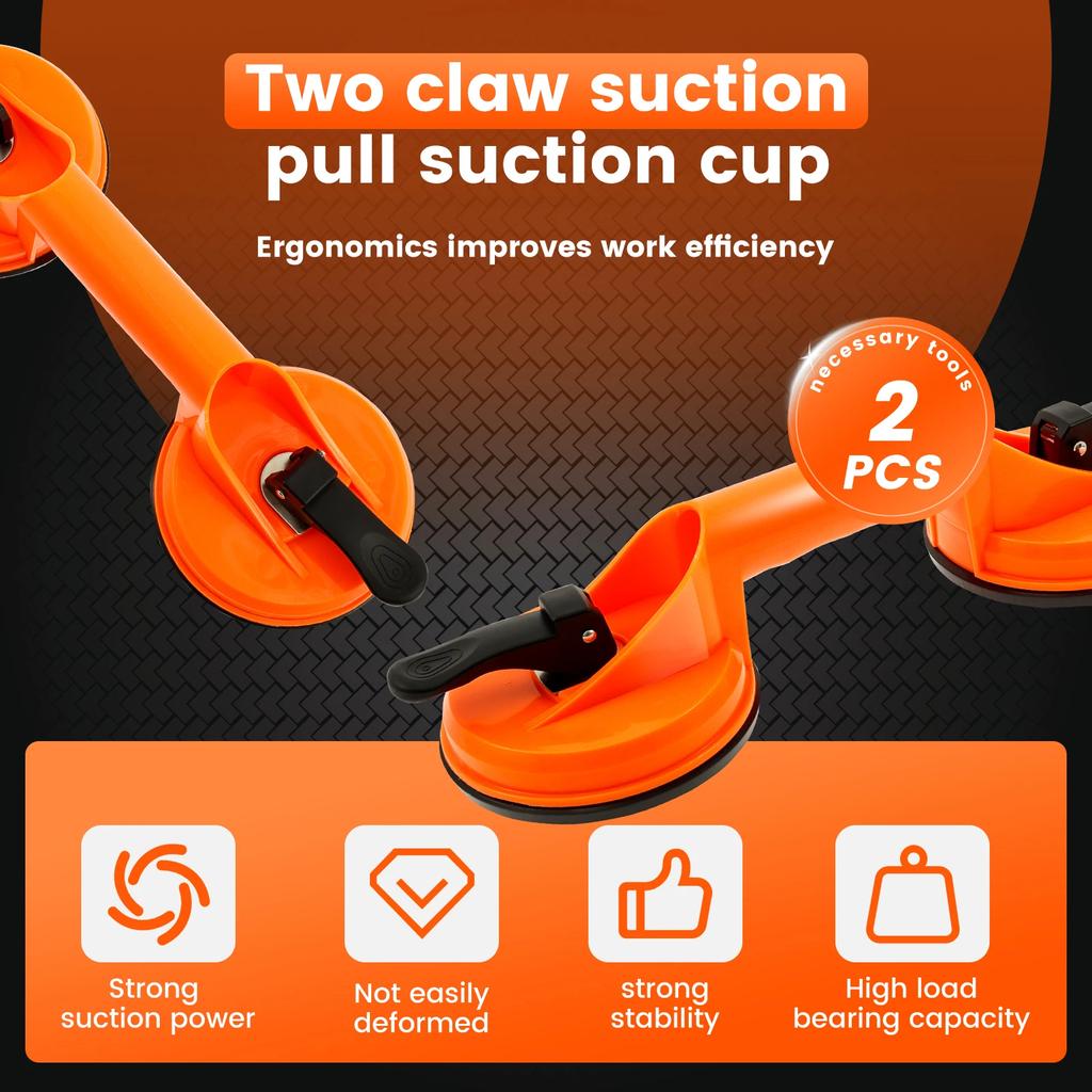 2Pcs New Glass Lifting Suction Cups Heavy Duty Vacuum ABS Handle Holder for Lift Floor Tile Auto Car Windshield Repair Hand Tool