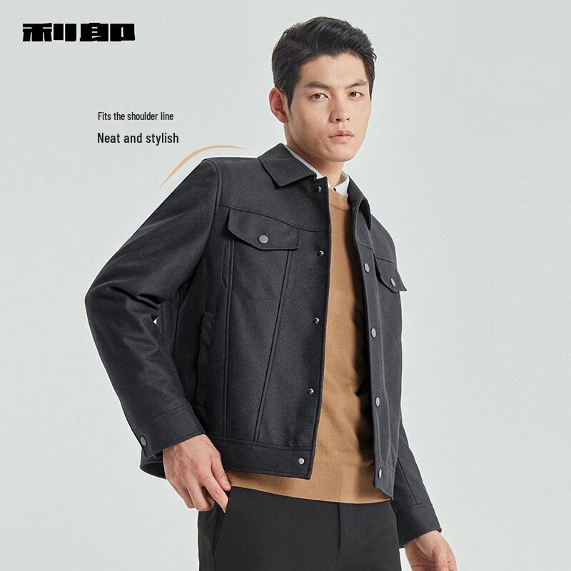 Lilanz Men's Short Down Wool Blend Jacket