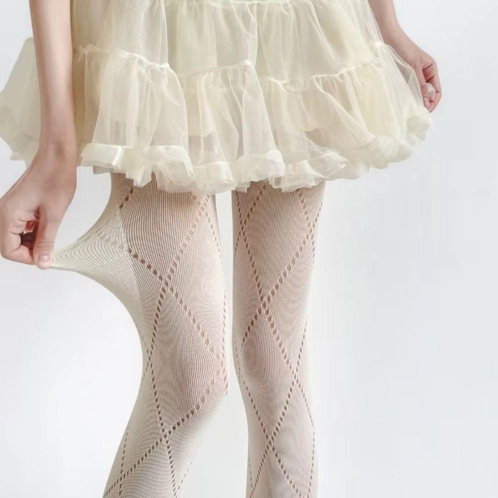 Jacquard Knitted Pantyhose High Elastic Leggings Sexy Slim Stockings  Female Lingerie