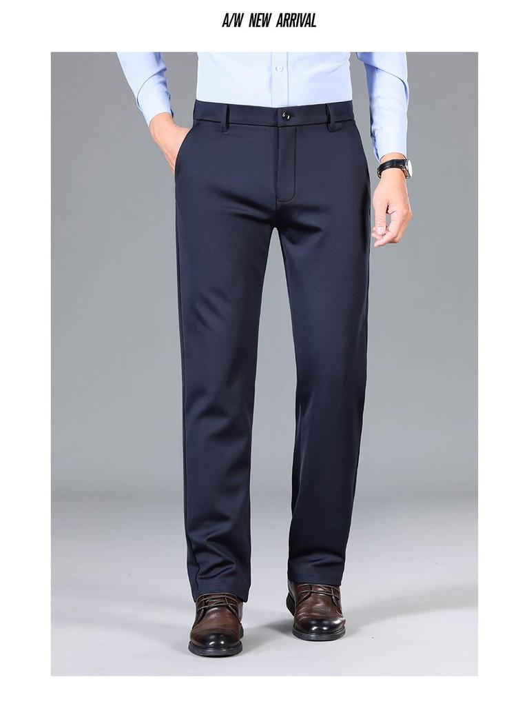 Men's Tiger Head Embroidery Autumn Straight-Leg Stretch Pants - Wrinkle-Resistant Casual Trousers