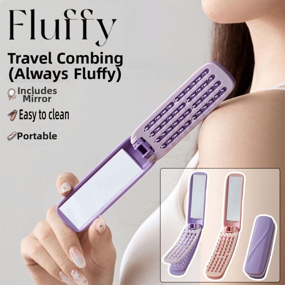 Cu Oglindă Pliabilă de Buzunar Oglindă Pieptene Autocurățare Mini Perie de Masaj pentru Păr pentru Toată Lumea Să O Folosească