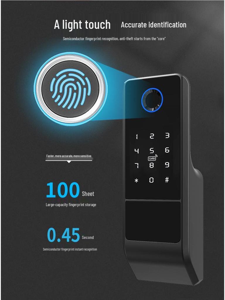 Waterproof Outdoor Fingerprint Lock - Smart, Old-Fashioned Iron Gate Door Lock with Tuya & Password Function.