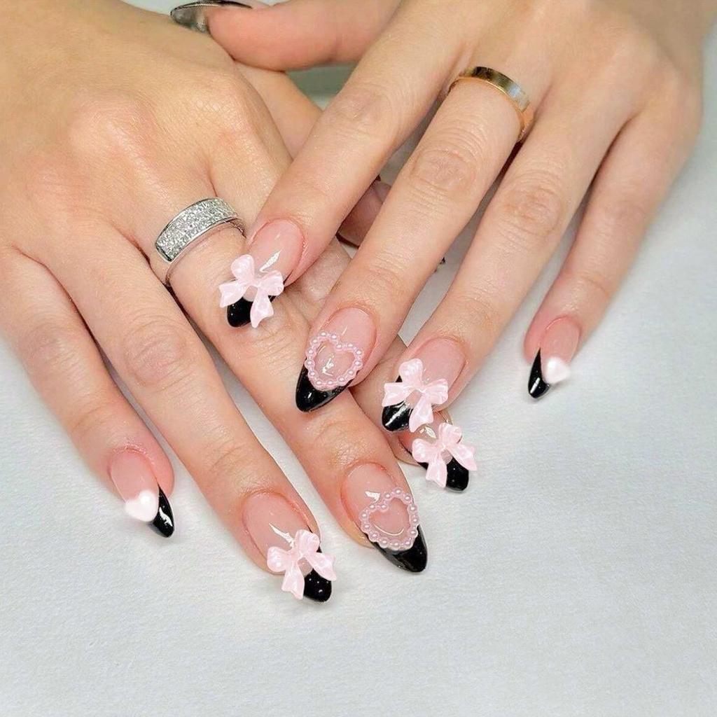 High-End French Almond Press-On Nails - Medium-Long, Stylish & Elegant