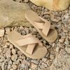 Ethno-Stil Imitat Strohflechten Reise Hanfsohle Damen Sandalen Koreanische Tide Oberbekleidung Flip-Flops Mode Strand Flacher Absatz Kreuz Damen Pantoletten