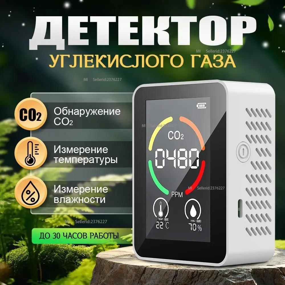 Детектор углекислого газа CO2 Монитор качества воздуха(Термометр/Гигрометр/Датчик CO2) Option1