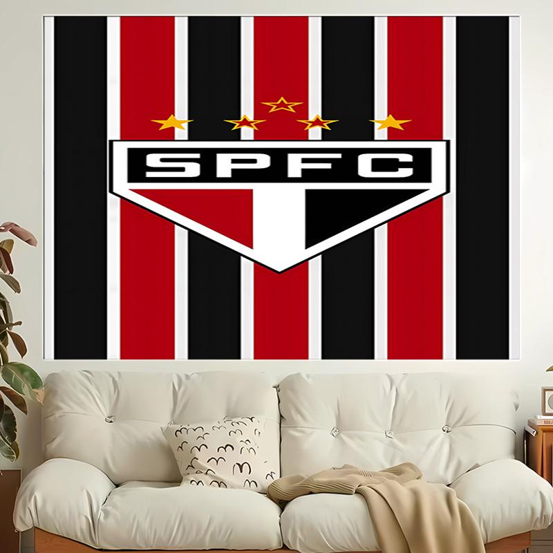 1pc São Paulo FC Logo Tapestry, Living Room, Bedroom, Office, Party Decor, Ideal Festive Gift