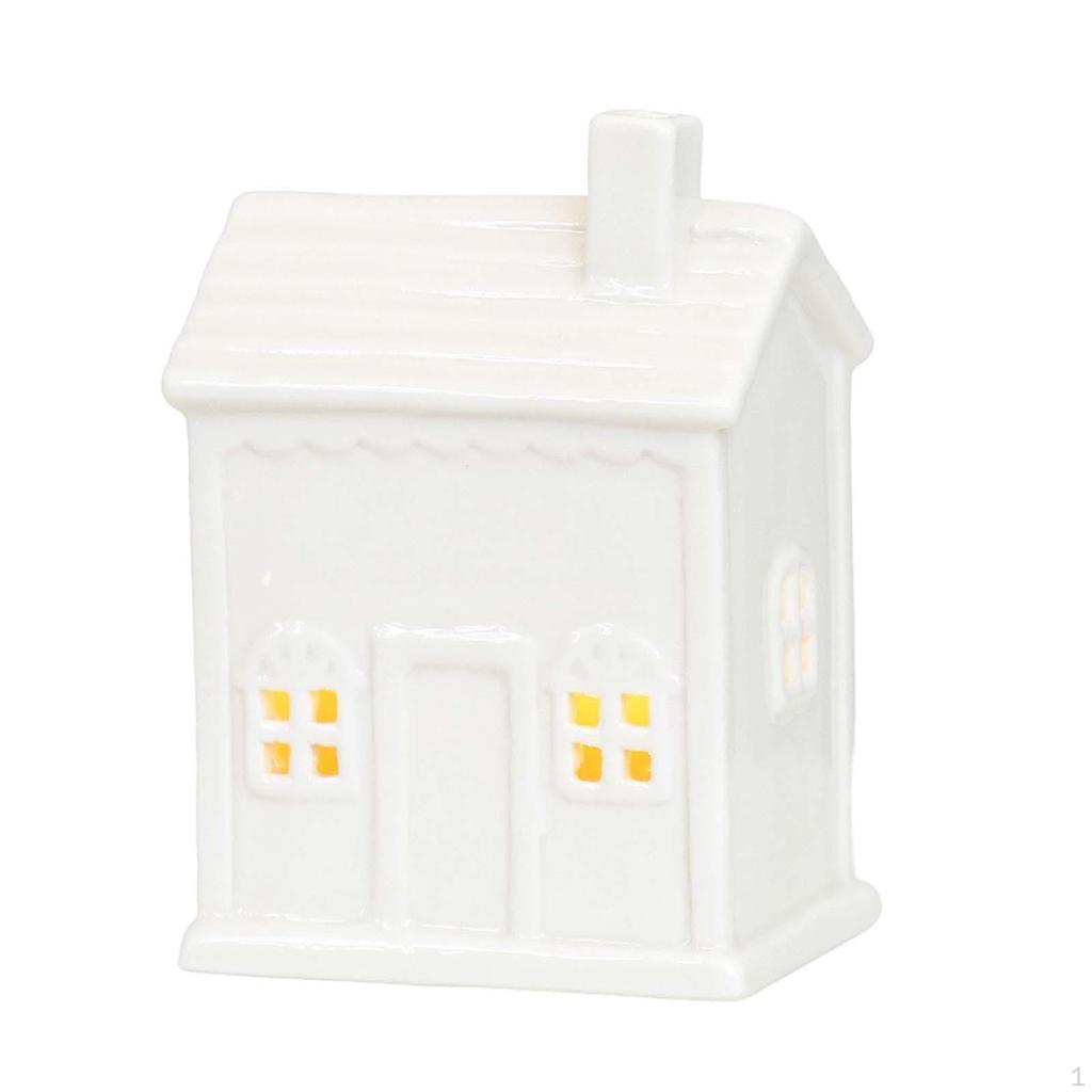 Ceramic Candle Holder DIY with LED Modern Decorative Ornaments White Figures Ornament for Desktop