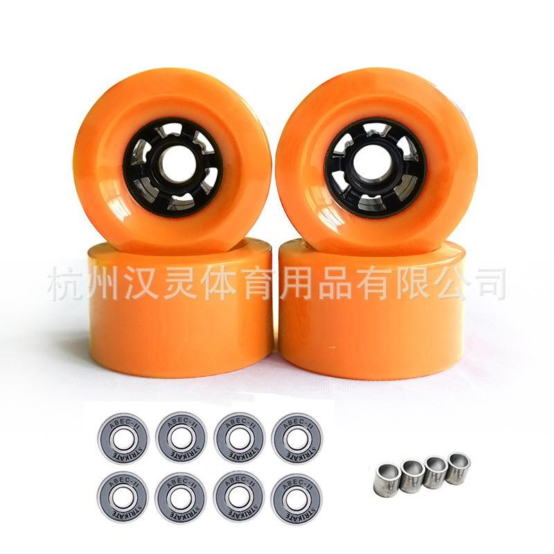 83mm PU Longboard Wheels 4-Pack Electric Skateboard Street Riding HR82A Hardness Shock Absorption Non-Slip With Axle
