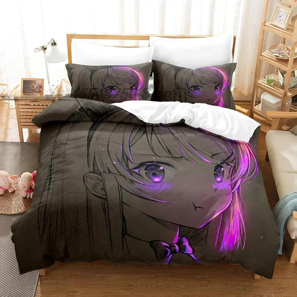 

3d Print Anime Sexy Girl Sakurajima Mai Bedding Set Single Twin Full Queen King Size Bed Set Adult Kid Bedroom Duvet Cover Sets EU single(135x200cm)