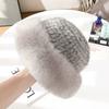 Mink Hair Hat Warm Korean Version Trendy Fashion Autumn and Winter Mink Braided with Fox Fur Fur Hat Women