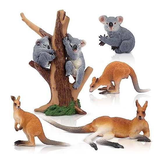 TOYMANY 7PCS Animal Figures Australian Animal Figure Set Realistic Animal Toys Kangaroo Koala Family Popular Animals Toys Birthday Gifts Christmas