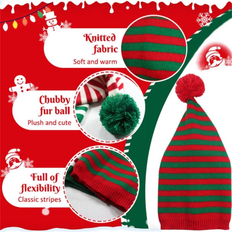 Christmas Knitted Hat Adult Kids Soft Santa Beanie Santa Hat New Year Party Kids Gift Christmas Decoration for Women