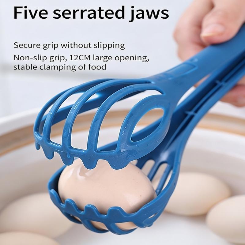 652F Multipurpose 2 in 1 Eggs Whisk and Tongs Ergonomic Handle ABS Easy Cleaning