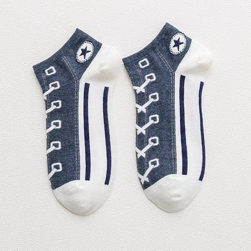 5 Pairs Women's Funny Shoe Print Socks Fashion Style Hip Hop Cute Fashion Soft Slippers And Socks