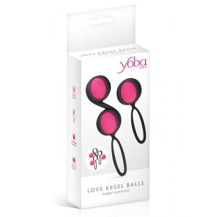 Boules de Geisha - Yoba - Rééducation Périnée - Silicone - Rose et Noir - Interchangeables