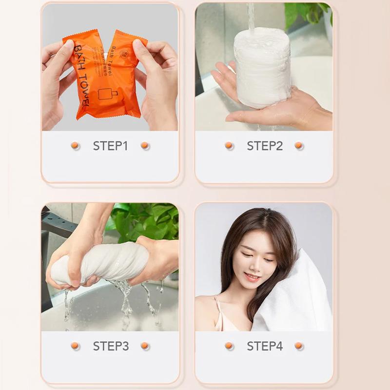 1PC Bath Towel Thickened & Enlarged Disposable Portable Individual Packaging 70x140cm Compressed Non-woven Quick-Drying