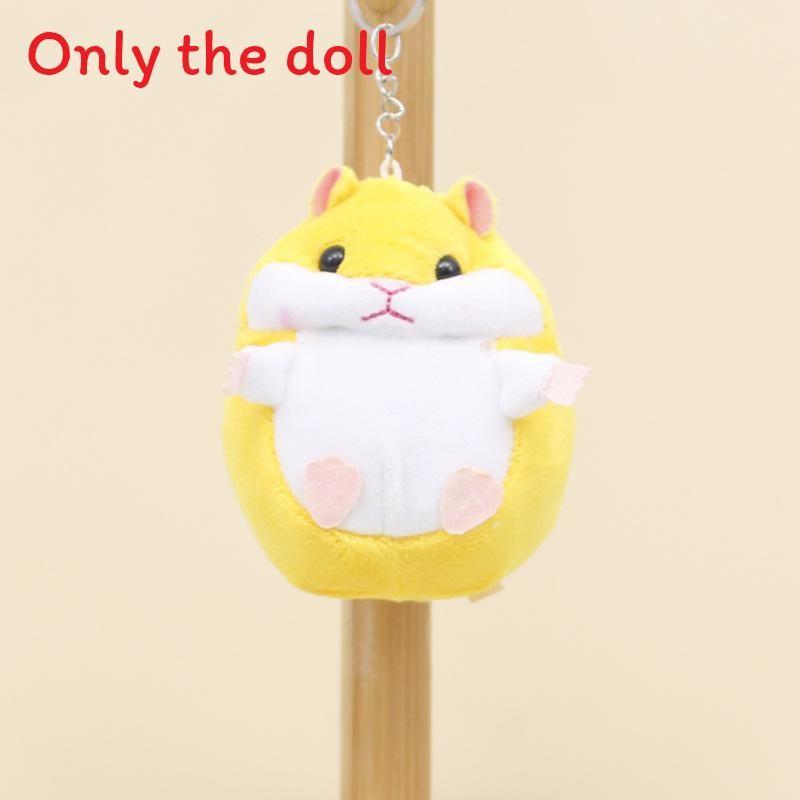 Plush Hamtaro Hamster Keychain With Hanging Chain For Outdoor And Carry Daily