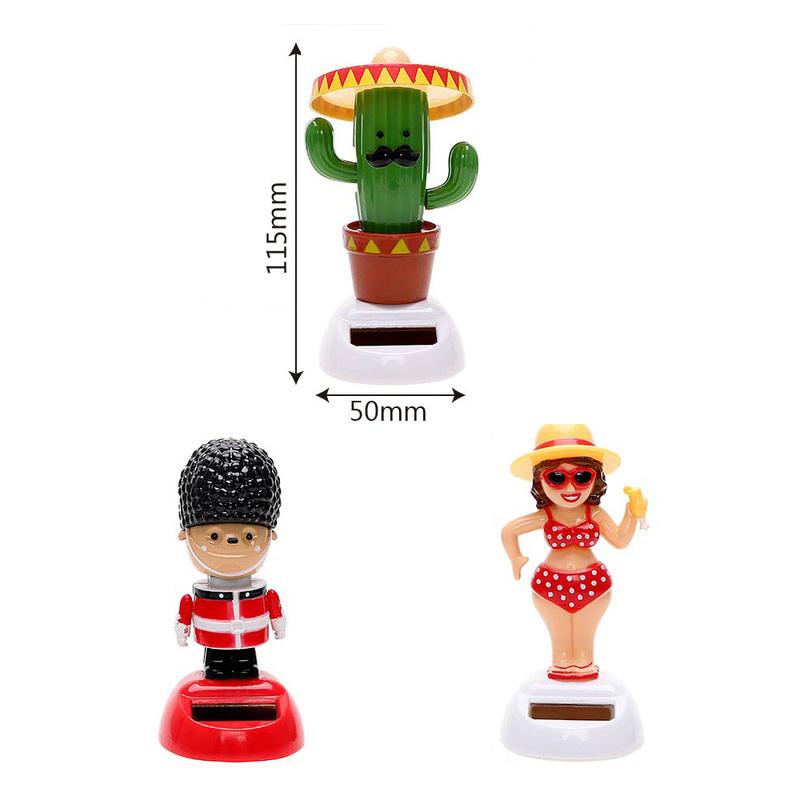 Cactus Soldier Solar Powered Dancing Shaking Head Auto Dashboard Decoration Girl Car Accessories Car Ornaments Cute