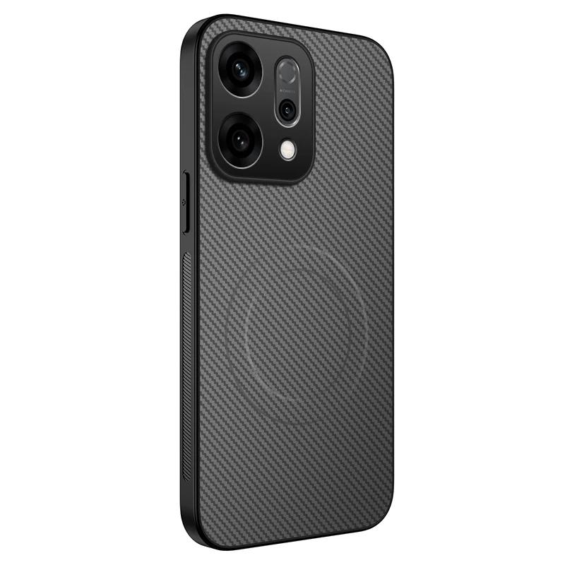 For Reno 14 Pro 5G Carbon Fiber Texture for Magsafe Magnetic Case for OPPO Reno14 14pro 13F Matte Shockproof Soft Frame Cover