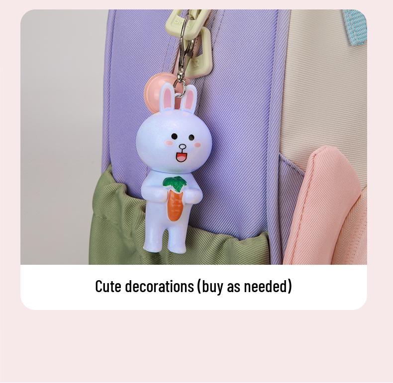 Mochila Escolar Infantil Estilo Japonês com Blocos de Cor para Crianças, 1º ao 3º Ano