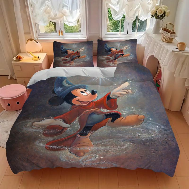 3pcs Fantasy Mickey Printed Bedding Set, Soft and Comfortable Quilt Cover for Bedroom, Guest Room (1 Duvet Cover + 2 Pillowcases, Pillow Core Not
