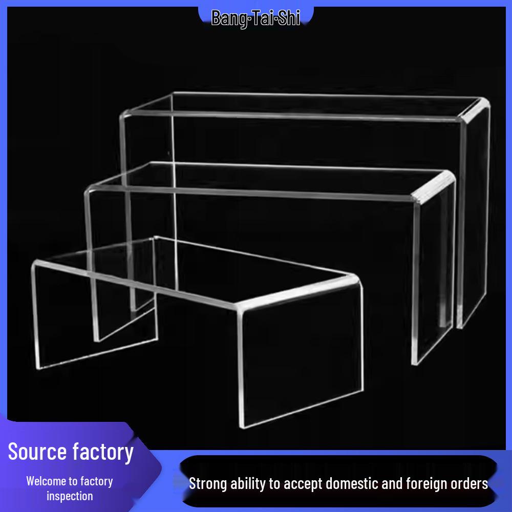 Acrylic U-Shaped Display Stand for Cosmetics, Jewelry, and Shoes - Transparent Display Rack with Compartments