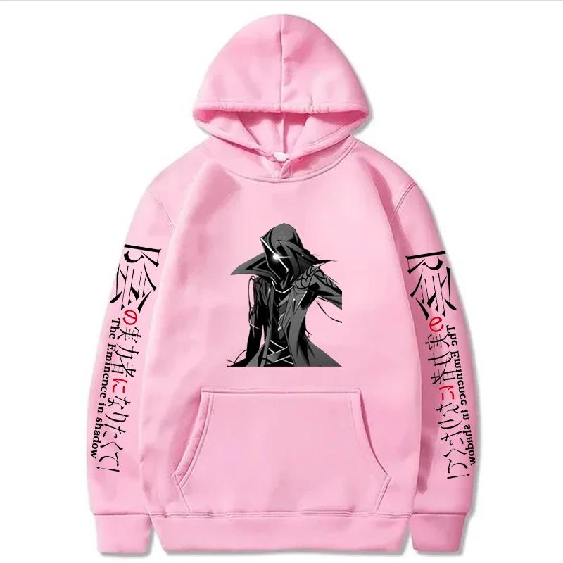 Anime The Eminence In Shadow Printed Hooded Men Casual Harajuku Streetwear Long Sleeve Fleece Autumn Winter Sweatshirts