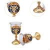 2 Pieces Embossed Wine Cup Toasting Glasses Mini Communion Goblet for Weddings Travel