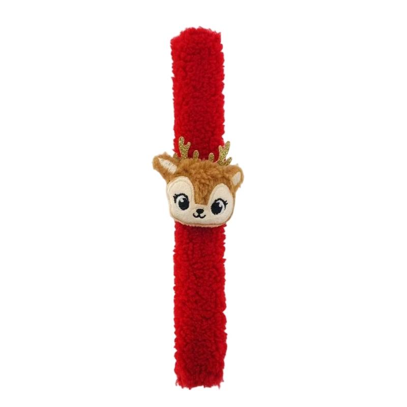 

Festive Velvety Snap Wristband Childrens Holiday Role Play Costume Props Round Edges Design