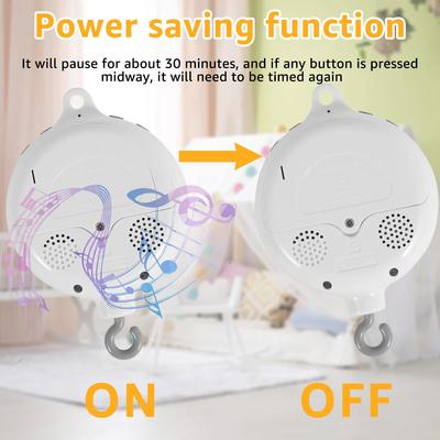 Baby Mobile Music Box Crib Mobile Motor with 3 Modes Volume Adjustable 35 Lullabies Baby Mobile Music Box for Bed Stroller