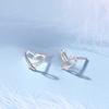 Kupferfarbene durchbrochene herzförmige Ohrringe für Damen, schlicht, leicht, luxuriös, hochwertig, herzförmige Ins, hochwertig
