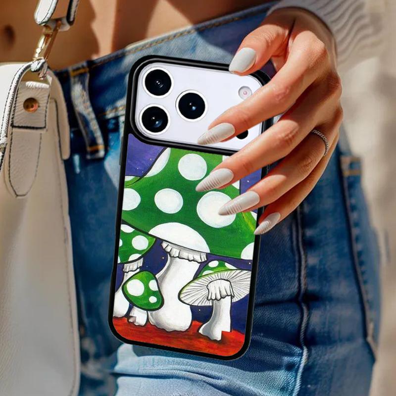 Magic Mushroom Alien Trippy Shrooms Phone Case For iPhone 17 Air 14 15 13 12 Max Cover For Apple 16e 11 Pro Max Plus Coque