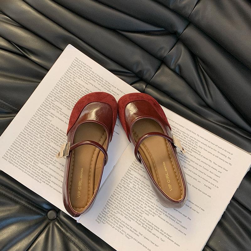 

Туфли Мэри Джейн женские туфли 2025 весна и осень новые мягкая подошва нескользящие мягкая поверхность слово с мелким вырезом одинарные туфли с юбкой 40