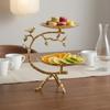 Double Layer Fruit Tray Creative Decorative Snack Plate Home Decor Modern Design Household Storage Easy To Clean for Living Room